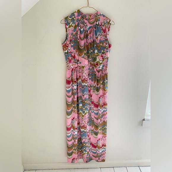 60s/70s Vintage Leslie Fay Original Psychadelic Maxi Dress - Picture 8 of 9
